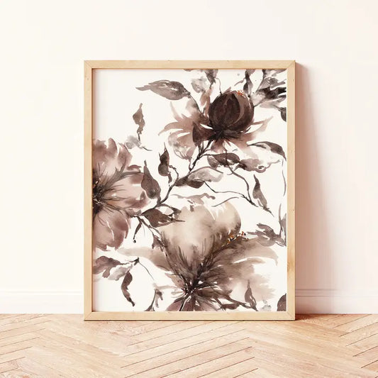 Minimal Organic Moody Floral Art Print No. 1