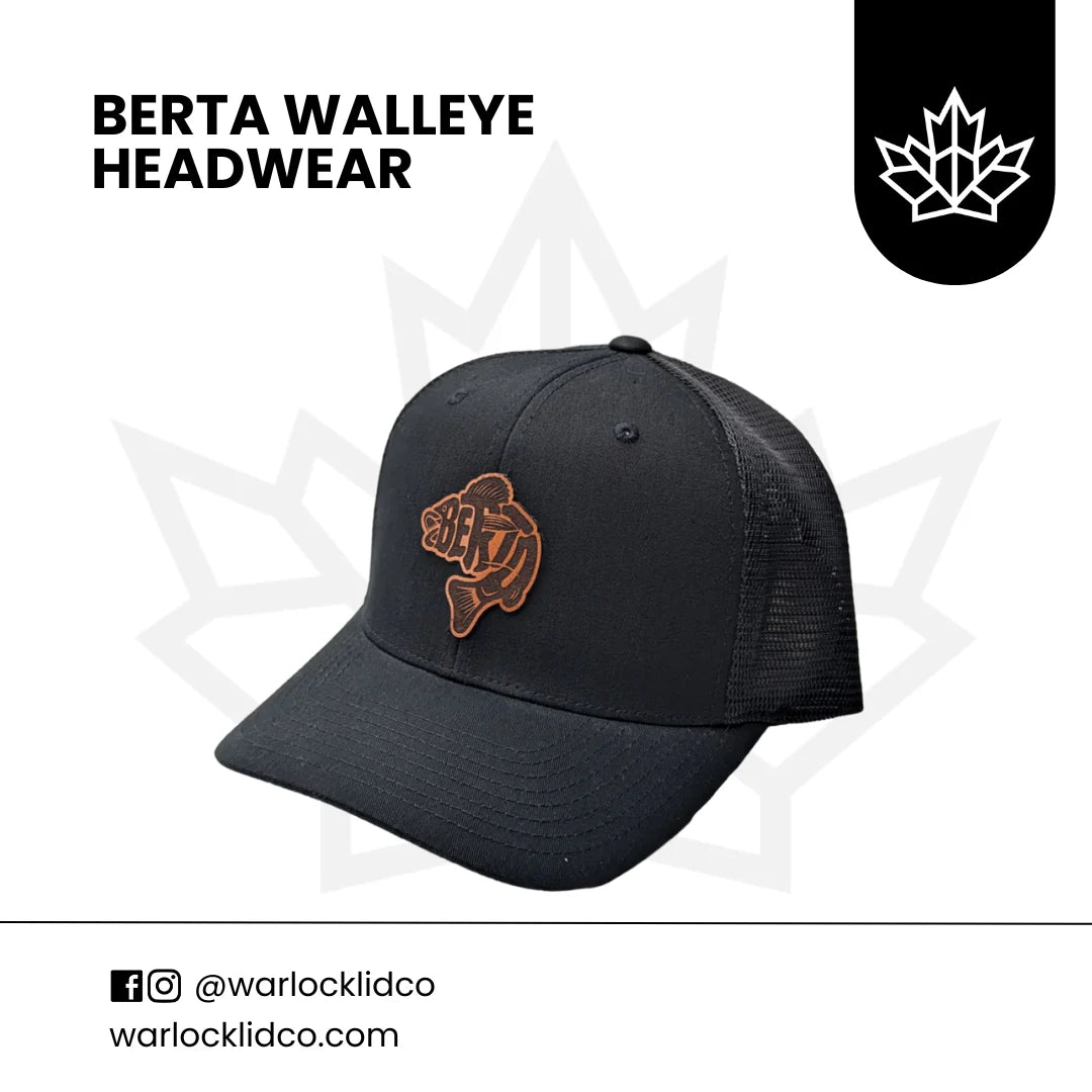 Berta Walleye Leather Patch Snapback Hats