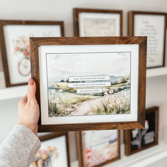 Old Fashioned Things Framed Wood Sign