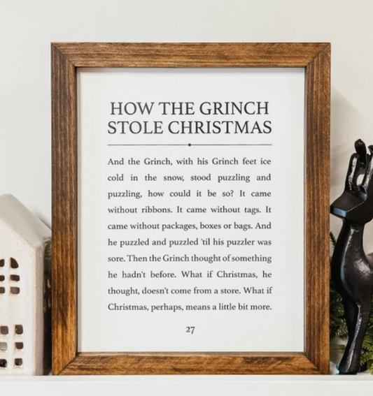 How the Grinch Stole Christmas Framed Wood Sign