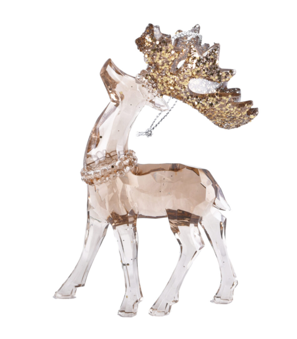 Rose Gold/Clear Reindeer, 4.25"