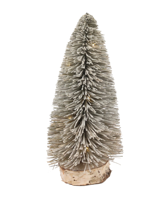 Bottle Brush Tree, Birch Gray, 10" LED Lights