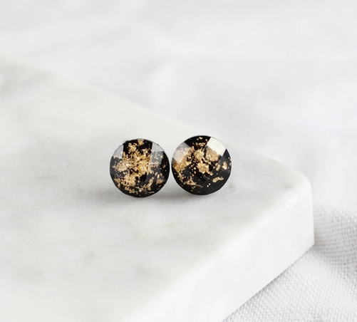 Earrings, Gold Flake