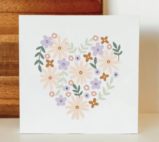 Mini Sign, Floral Heart